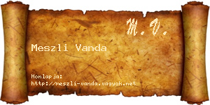 Meszli Vanda névjegykártya